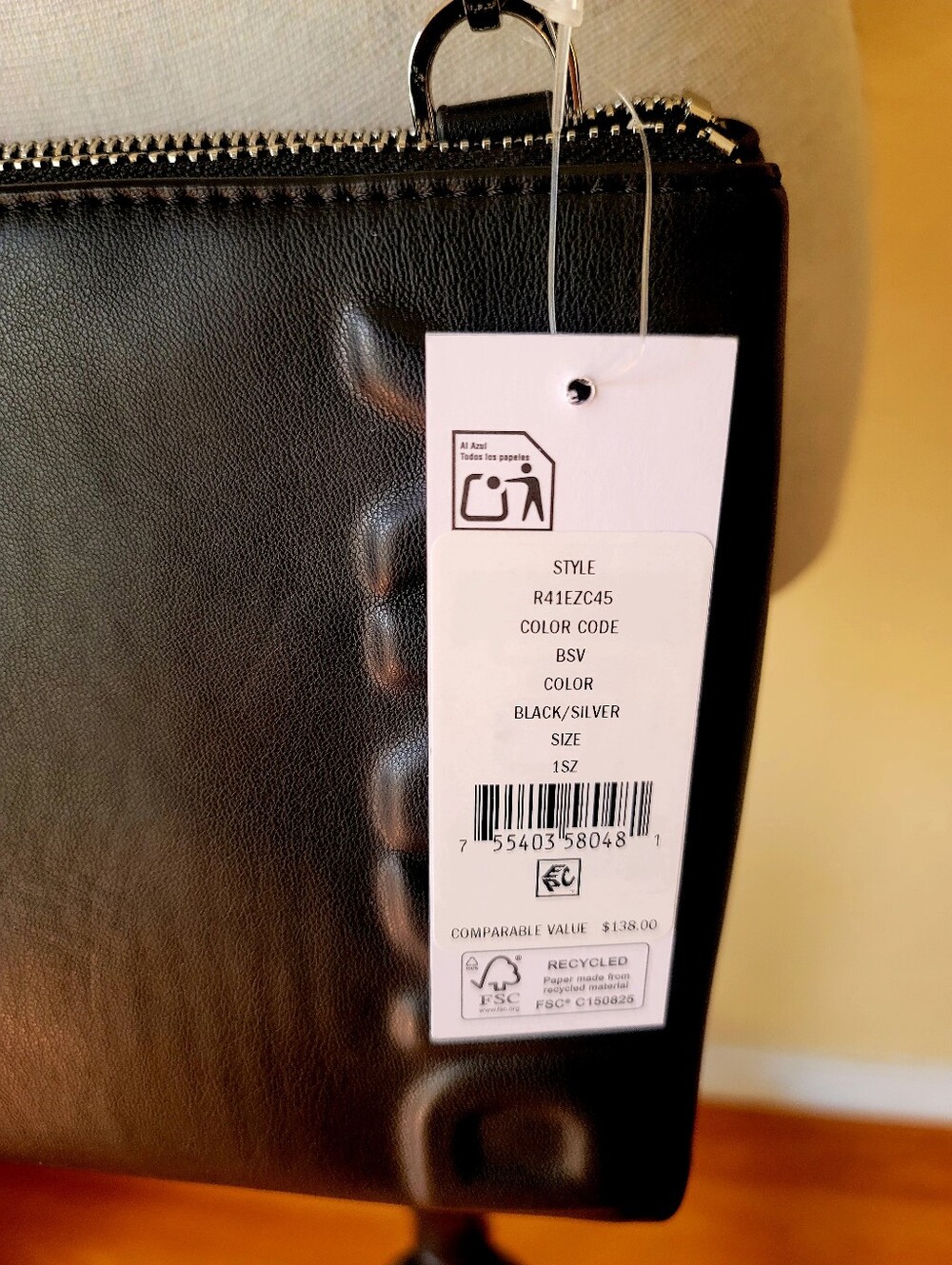 DKNY Tinsley Crossbody with Wide Adjustable Strap Black Faux Leather - Picture 10 of 12